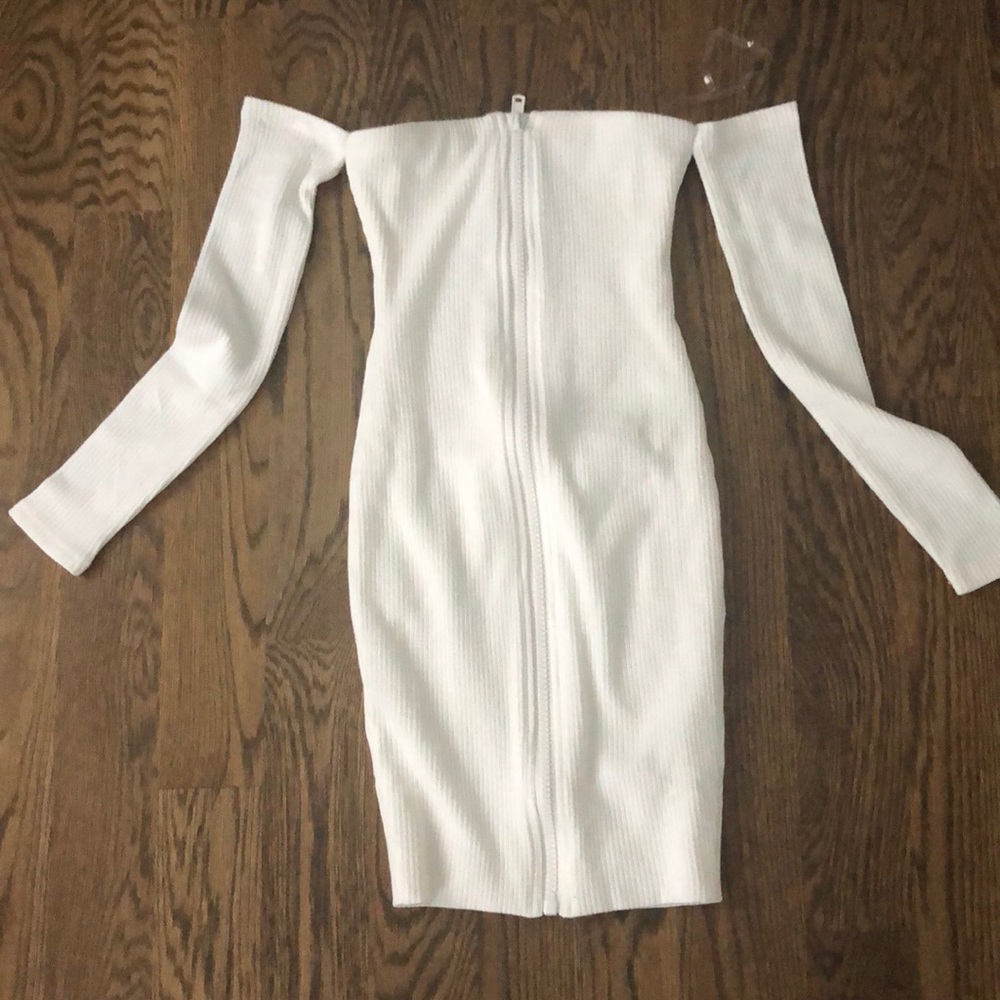 Babyboo fashion white zip up dress